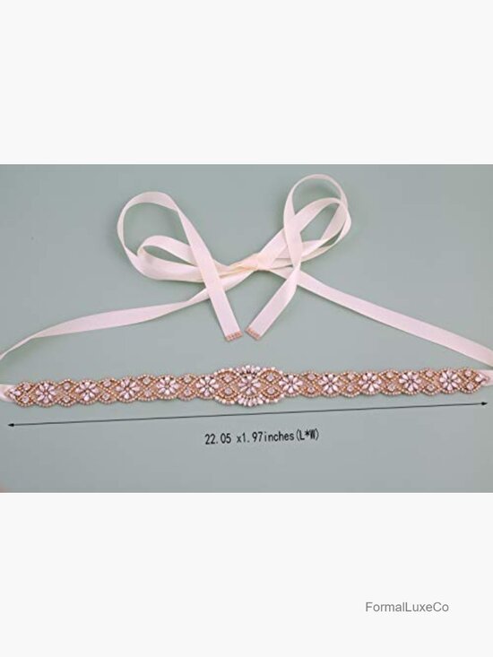 Rhinestone Beaded Sash Organza Bridal Belt Wedding Gown Plus Size Plus Size Princess A Line Wedding Dress, Lace... From  main image 4